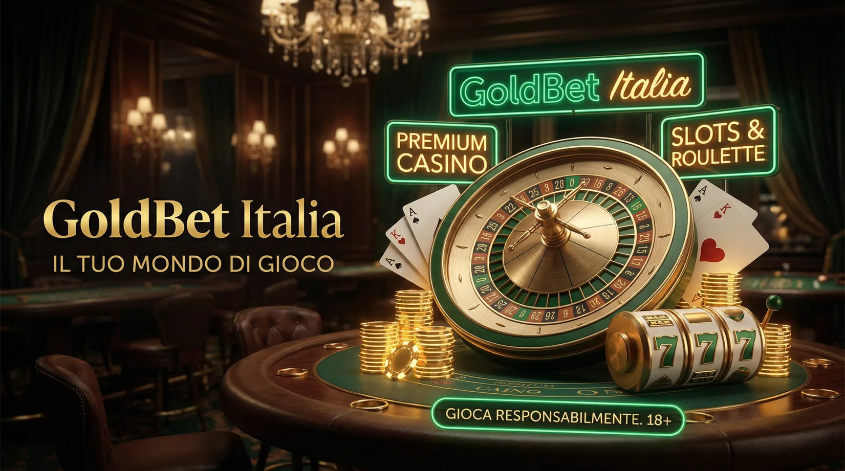 GoldBet Casino — Slot, Roulette, Live Casino. Bonus €500 + 50 FS